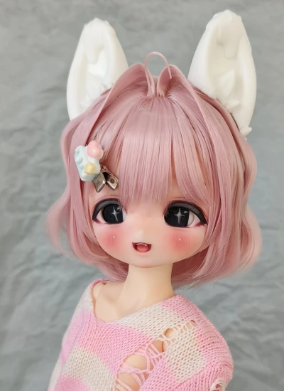 ドール用パーツ 耳パーツ 兎耳 レジン 樹脂 純白肌 1/3 SDサイズ人形用 BJD用 球体関節人形用