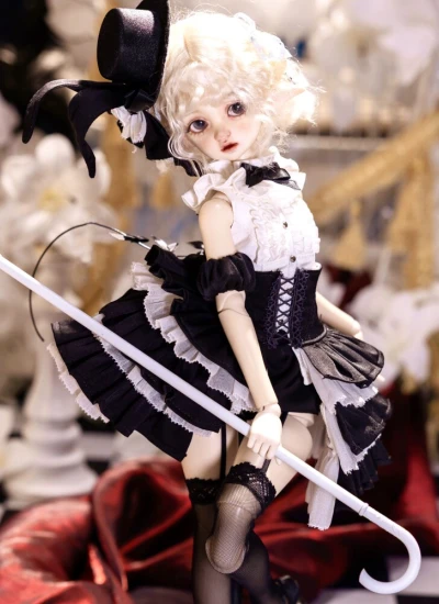 ドール用 撮影道具 杖 ブラック ホワイト 1/4 MSDドール用 アクセサリー アイテム 球体関節人形用 BJD DOLL