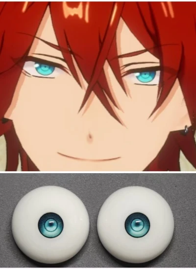 ドール用アイ 樹脂+石膏アイ ブルー ゴールド【天城燐音】 8mm/10mm/12mm/14mm/16mm/18mm BJD用