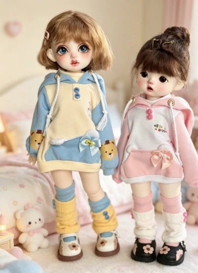 ドール用服 衣装セット ブルー ピンク MSD/1/5/YOSDサイズ人形用 BJDDOLL