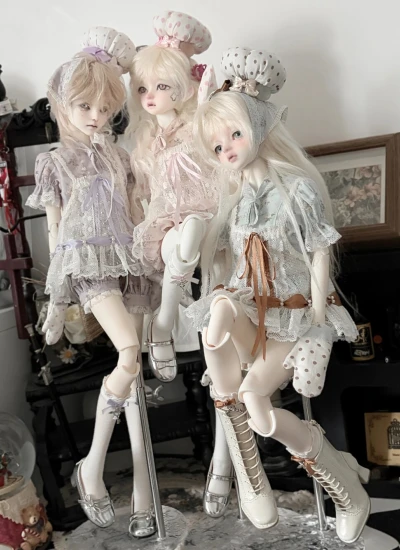 ドール用服 お菓子作り風 ピンク パープル ミント MSDサイズ用 BJD用【start off】