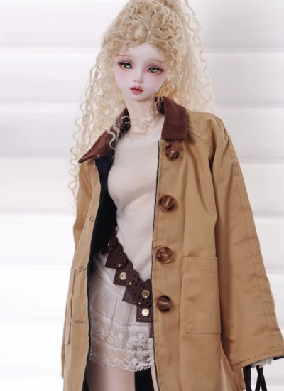 ドール用服 両面仕様のトレンチコート62-63cm/68-70cmサイズ 女の子用 球体関節人形用 BJD用