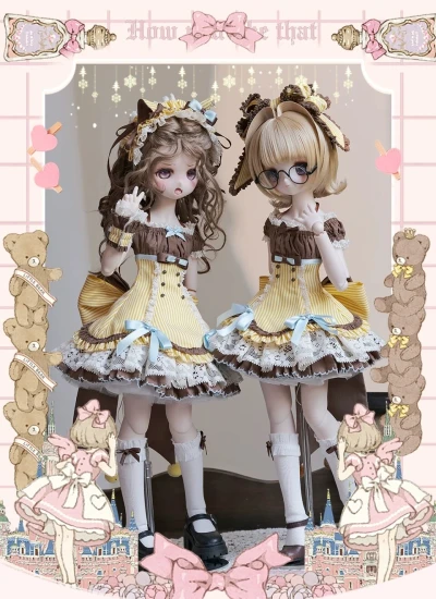 ドール用服 LuckyDoll イエロー ブルー ブラック パープル MSDサイズ用 球体関節人形 BJD
