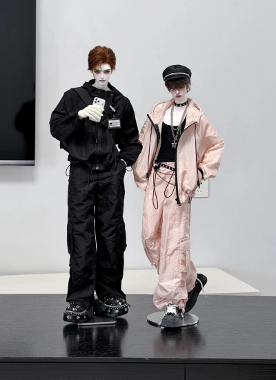 ドール用服 ズボン 上着 ブラック グレー ピンク ブルー 75/77cmサイズ通用 球体関節人形用 BJD 【断网玩家】
