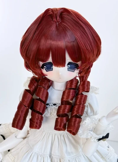 BJD ドール用ウィッグ オレンジ ワインレッド ブルー ブラウン ピンク パープル ゴールド ブラック ホワイト シルバー SDサイズ人形用 桜