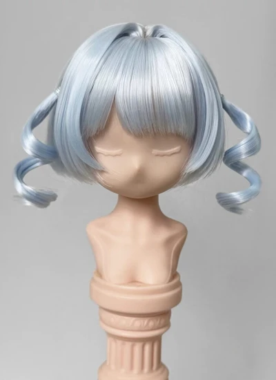 ドール用ウィッグ ショートヘアー【M-72】スパイラルカール 前髪あり スタイリングウィッグ MSD/SDサイズ 女の子用 球体関節人形用 BJD