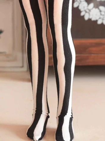 ドール服 SD、MSD、幼SDサイズ人形用 黒白色ストッキング