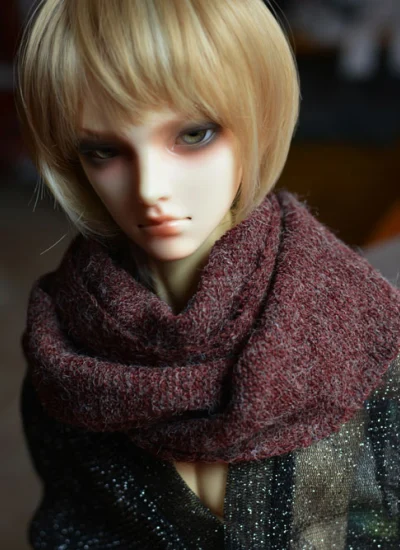 人形アイテム 70cm、SDサイズ人形用　A020 マフラー 赤色