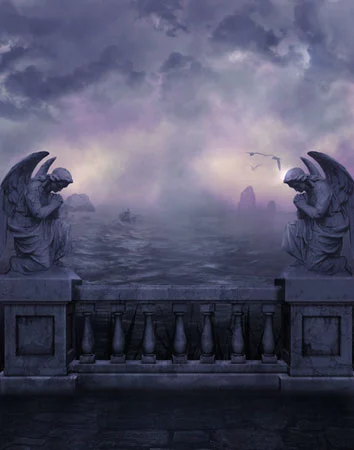 人形アイテム 人形用撮影背景の幕 y4305 ギリシア神話の海