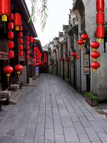 人形アイテム 人形用撮影背景の布 提燈を掛けるの町 y4562