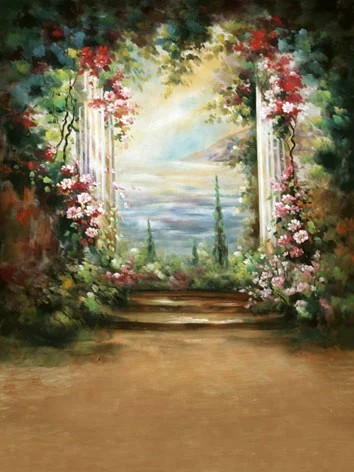 人形アイテム 人形用撮影背景の布 花壁　y3741