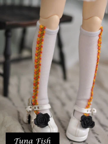 ドール服 SDサイズ人形用靴下 　白色