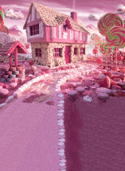 人形アイテム 人形用撮影背景の布 ピンク色の楽園 w016