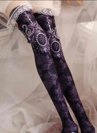 ドール靴下 SDサイズ人形通用 ニ―ソックス　ブラック 黒色