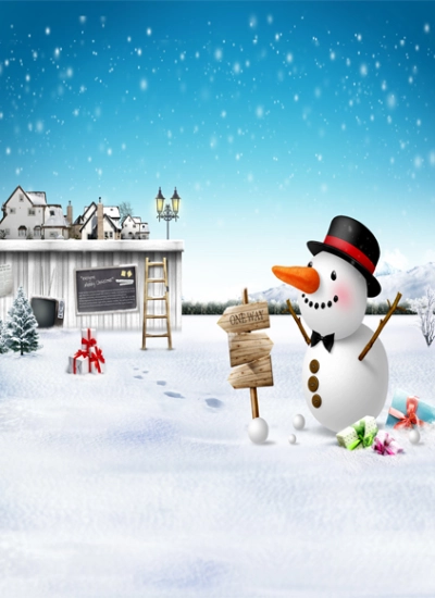 人形アイテム 人形用撮影背景の幕　y5082　クリスマス　oneway