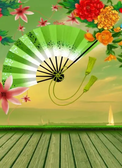 人形アイテム 人形用撮影背景の幕 9798 春の気