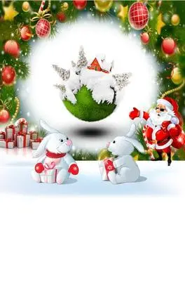 人形アイテム 人形用撮影背景の幕 y6039 ハッピークリスマス