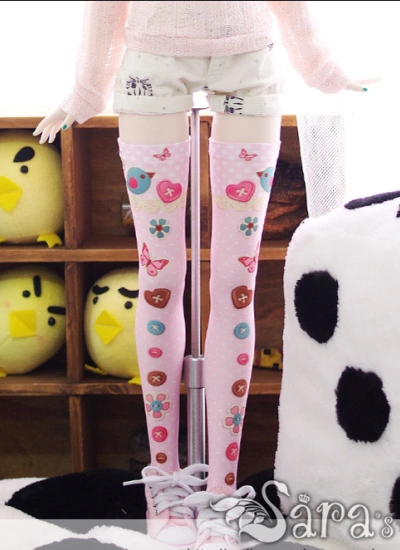 ドール靴下SD/DDサイズ人形通用 ブルー/ピンク色あり