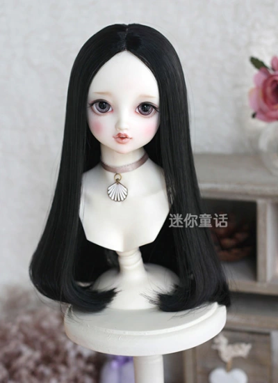 ドール用ウィッグ 1/3 1/4 1/6 SD/MSD/YSDサイズ人形用 黒色 女用