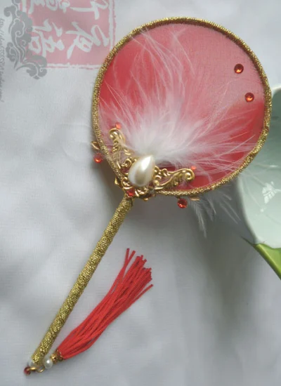 ドール用 撮影道具 アイテム うちわ SDサイズ人形通用 赤色 丹桂