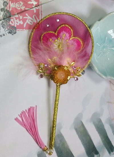 ドール用 撮影道具 アイテム うちわ SDサイズ人形通用 ピンク 落桜