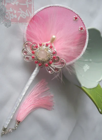 ドール用 撮影道具 アイテム うちわ SDサイズ人形通用 ピンク 粉黛