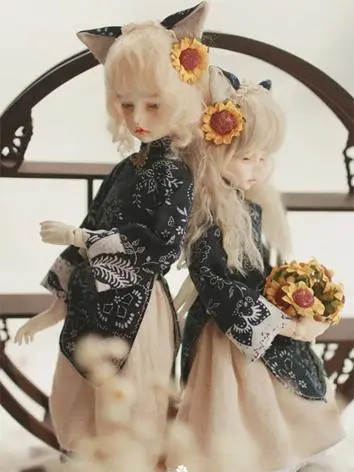 球体関節人形用衣装セット MSDサイズ人形用 ネイビー ワンピース 男/女用可能 青猫