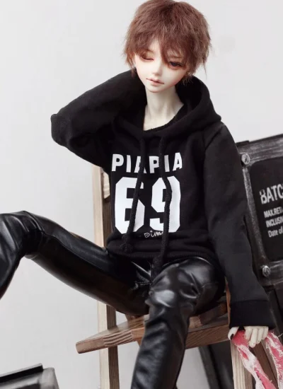 ドール用 パーカー 70cm/SDサイズ人形用 ホワイト/ブラックあり 男/女通用