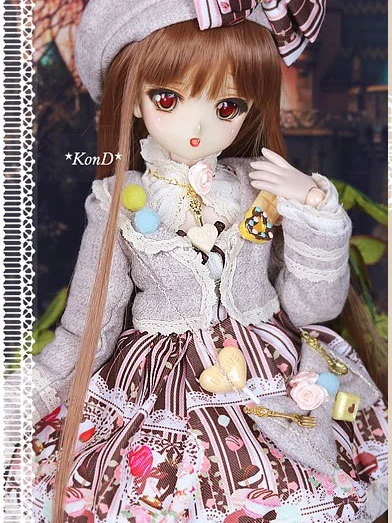 ドール服 MSD/MDD/DSDサイズ人形 ワンピースセット チョコーレート ベージュ色 女用