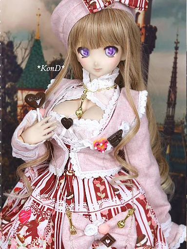 ドール服 DD/SDサイズ人形 ワンピースセット  チョコーレート ピンク色 女用