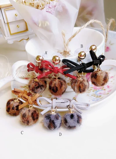 ドール用イヤリング 飾り物 SDサイズ通用 ブラック/レッド/グレー/ブラウンあり