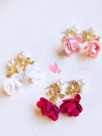 ドール用イヤリング 飾り物 SDサイズ通用 ピンク/赤色あり
