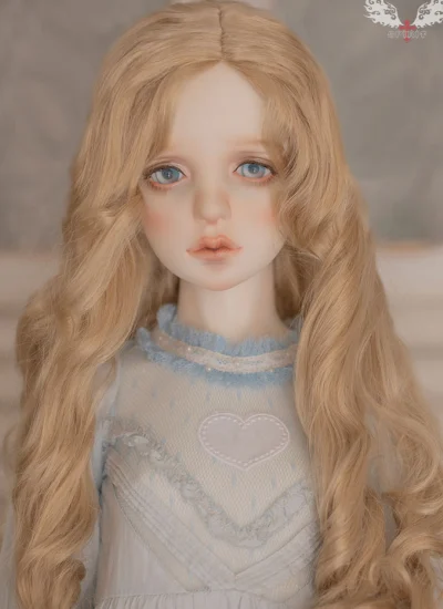 ドール用　1/2/SD人形用 耐高温ウィッグ ブラウン/ゴールド色 パーマ JD435