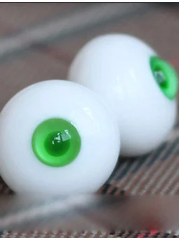 球体関節人形用 グラスアイ 三白眼 緑色 18mm
