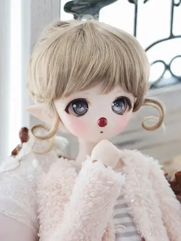 ドール用ウィッグ モヘア 亜麻色/ピンクあり SD/DD/MDDサイズ人形用 パーマ 女用