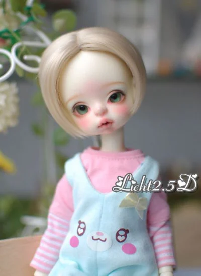 ドール用ウィッグ 高温糸 MSDサイズ人形用 ゴールド ショート髪