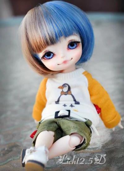 BJD ドール用ウィッグ 1/8サイズ人形用 ブルー/ピンクあり 316-2