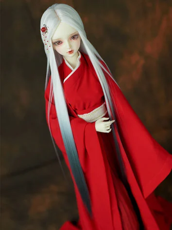 ドール用ウィッグ グラデーション ストレート ホワイト+グレー 高温糸 SD/小顔SD/MSD/YSDサイズ人形用 BJD 用