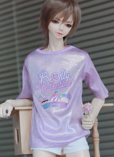 ドール服　Tシャツ 70cm/SDサイズ人形用 黒色/ピンク/紫色/ブルーあり