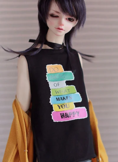 ドール服　Tシャツ 70cm/SDサイズ人形用 ホワイト/ブラックあり 男用