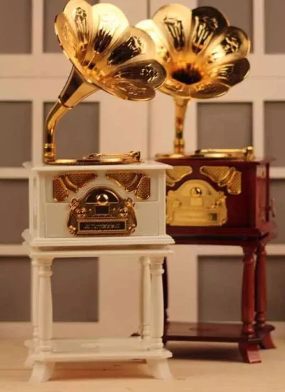 BJDドール用 ミュージックボックス 撮影道具 MSD/YSDのサイズ通用 ブラウン/ホワイト