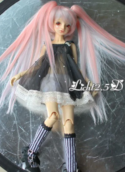 BJD ドール用ウィッグ YSD/MSDサイズ人形用 ピンク 010 梅見