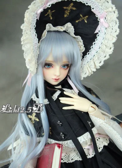 ドール用ウィッグ ブルー ブラック SD/小SD/MSD/YSDサイズ人形用 NO.66 BJD用