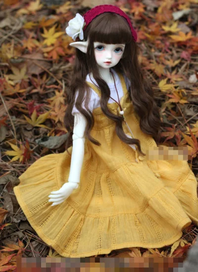 ドール用ウィッグ  SD/MSD/YSDサイズ人形用 ブラウン/亜麻色/ゴールド/ピンク/白色 女用