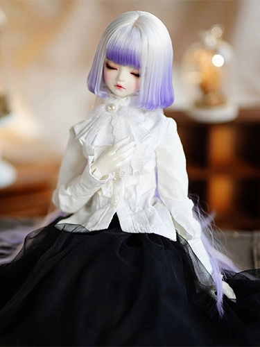 BJD ドール用ウィッグ パーマ SD/MSD/YSDサイズ人形用 パープル/ピンク/ミント