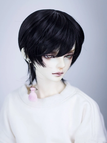 ドール用ウィッグ ショート SD/小顔SD/MSD/YSDサイズ人形用 ブラック/ブラウン/シルバー/灰色/ゴールド/ピンク/グレーピンク/深灰色/ホワイト/赤ブラウン