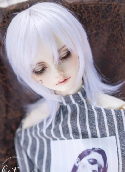 BJD ドール用ウィッグ  SD/小顔SDサイズ人形用 NO.52 ホワイト