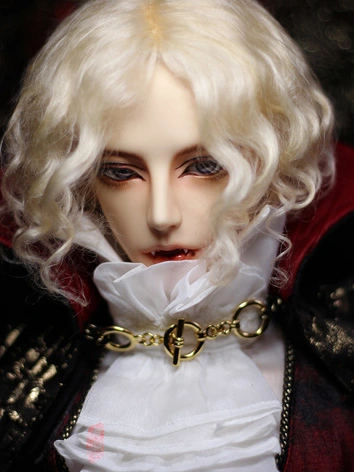 ドール用ウィッグ モヘア パーマ ゴールド SDサイズ人形用