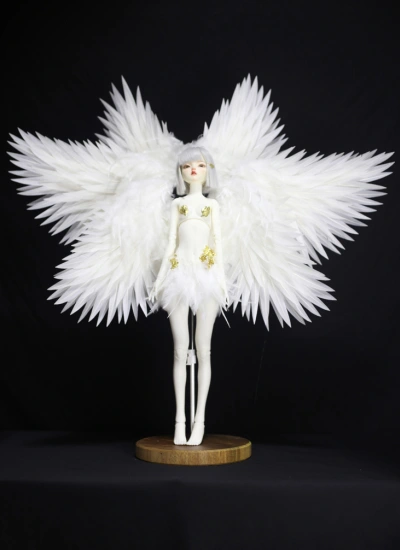 ドール用アイテム 羽翼 wing MSD/SD/70cm/80cmサイズ用 ホワイト/ブラック 球体関節人形用 BJDDOLL