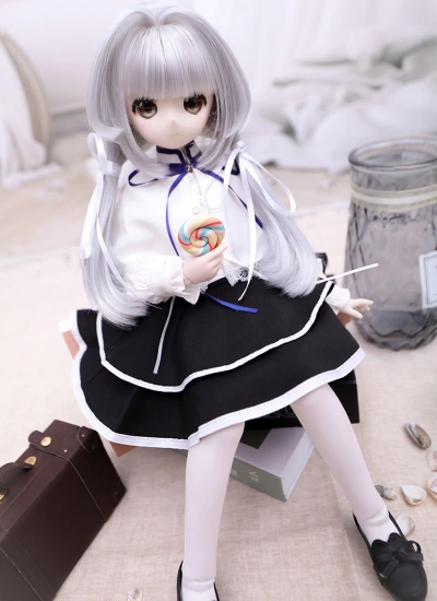 球体関節人形用ウィッグ パーマ グレー/ライトゴールド 1/2/SD/MSD/YSDサイズ人形用